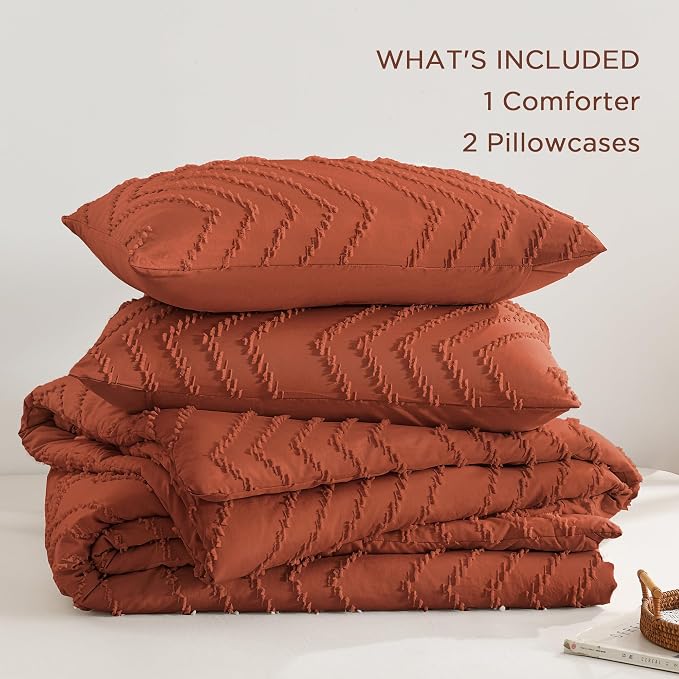Andency Burnt Orange Twin/Twin XL Comforter Set, Twin Bed Comforter - Image 6