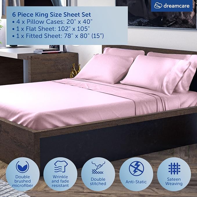 DREAMCARE King Size Sheets Set - Image 7