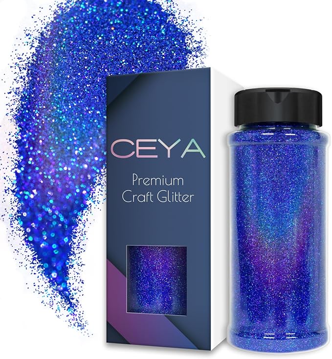 Ceya 3.8oz/ 110g Holographic Ultra Fine Glitter Powder Laser Royal Blue Glitter by CEYA