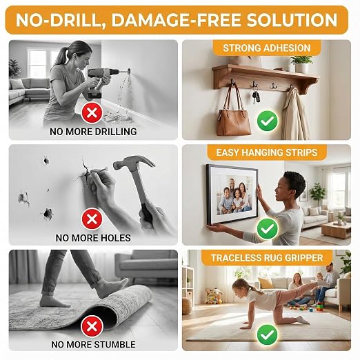 Double Sided Tape Heavy Duty, Picture Hanging Adhesive Strips - Image 3