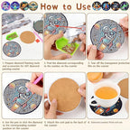 8PCS Outer Space Diamond Art Coasters Kit, Cute Spaceship Diamond Painting - Image 8
