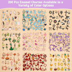 300Pcs Charms for Jewelry Making, Wholesale Bulk Assorted Gold-Plated Enamel - Image 2