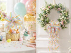 HUIHUANG Pastel Striped Sheer Wired Ribbon 2.5 inch X 10 Yards Rainbow Stripes - Image 5