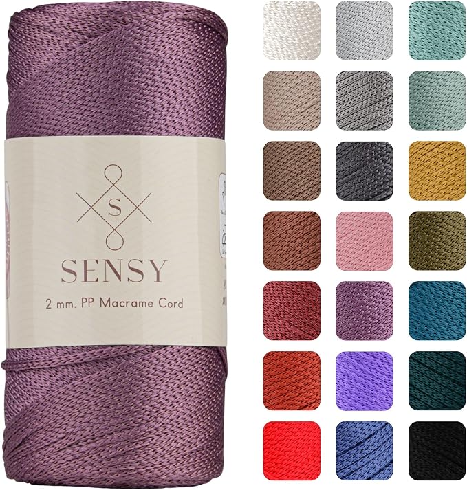 Sensy Premium 2mm 251 Yards Polyester Rope 100% Polypropylene Cord Macrame Cord by SSENSY