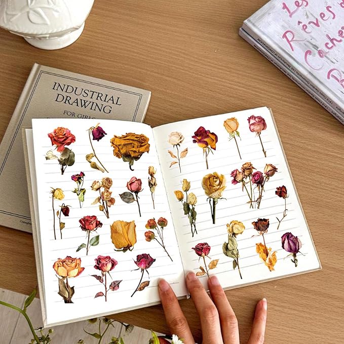 Transparent Flora Scrapbook Stickers Aesthetic Flowers Stickers | Transparent & - Image 6