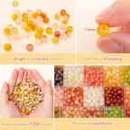 XSEINO About 1200+ pcs 6mm Glass Beads Bracelet Making Kit, 24 Assorted Yellow - Image 4