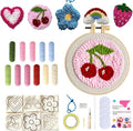 Punch Needle Kit for Adult Beginners, 3-4" Needle Punch Coaster & Bag Charm by WENTING