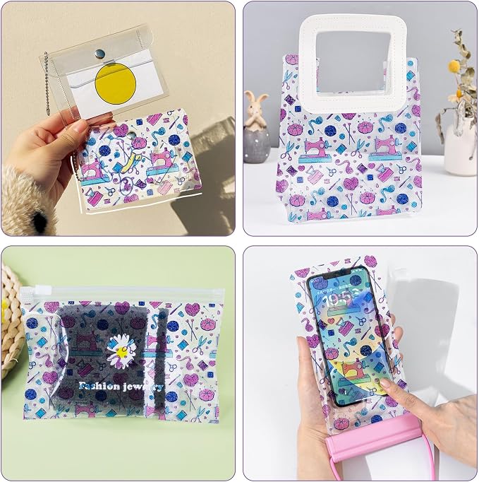 12" x 47" Printed TPU Jelly Faux Leather Roll, Transparent Clear PVC Leather - Image 7