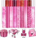 Fuchsia Texture Patterned Permanent Adhesive Vinyl 16pcs 12'' x 10'' | Pink Red by CraftingEveryday