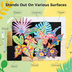 Ohuhu Acrylic Paint Markers Brush Tip Acrylic Markers High Opacity Paint Pens - Image 4