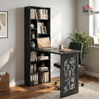 HOMCOM Foldable Convertible Writing Table, Wall Mounted Space-Saving Computer - Image 2