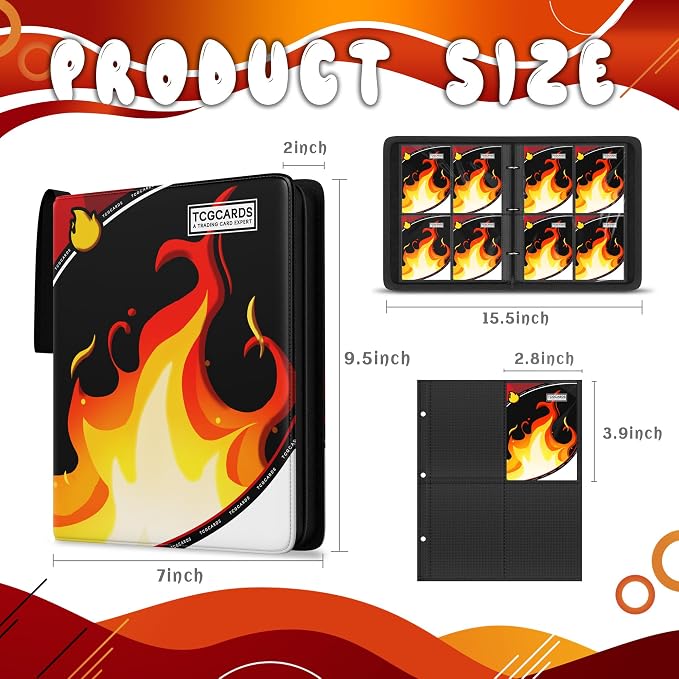 Trading Card Binder 4 Pocket, Card Binder 400 Pockels Card Book Holder Cards - Image 2