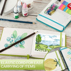 Prudiut 5" x 5" Hardcover Pocket Sketchbook, 80 Sheets, Emerald Green | 160gsm - Image 5