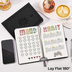 EMSHOI Graph Grid Journal Notebook, 320 Pages, A5 Size | Leather Hardcover - Image 6