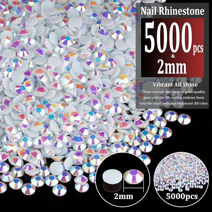 5000pcs 2mm Resin Rhinestones Bulk - Image 2
