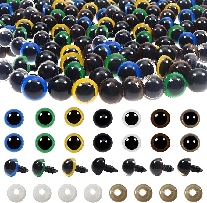 TOAOB 140pcs 10mm Colorful Plastic Safety Eyes Craft Eyes by TOAOBTHEONEANDONLYBABY