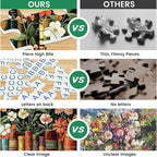 500 Piece Puzzle for Adults | Vintage Wildflowers Books Puzzle | Recycled - Image 4