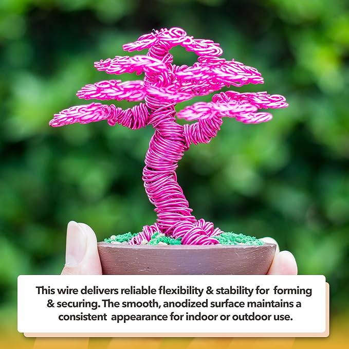 Mandala Crafts 10 Gauge Raspberry Anodized Aluminum Craft Wire, 32 FT | Colored - Image 4