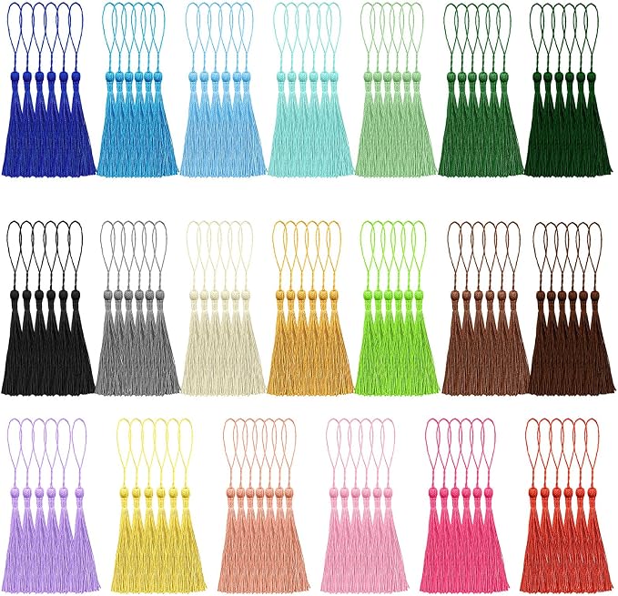 NACHLYNN 120 Pcs Bookmark Tassels Bulk 13cm/5 Inch Silky Handmade Soft Craft by Createyourownlifestory