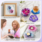 HeyClear 5Pcs Coaster Silicone Resin Molds, Flower Coaster Epoxy Resin Molds - Image 7