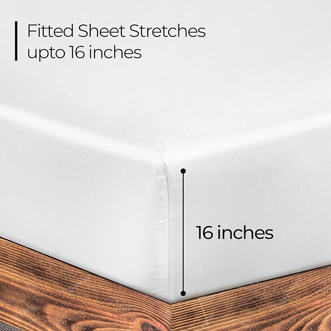 ROYALE LINENS 300 Thread Count 100% Long Staple Combed Cotton Fitted Sheet - Image 2