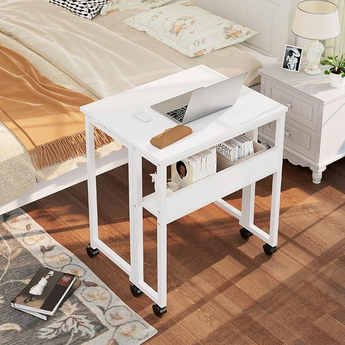 GreenForest Folding Desk with Wheels, 31.5" Rolling Table - Image 2