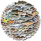 57Pcs Deep Sea Fish Stickers Waterproof Vinyl, Ocean Deepwater Fish Decals by Unknown