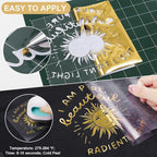VINYL FROG Gold Metallic Foil Heat Transfer Vinyl Roll 12" x12ft Gold Iron on - Image 5