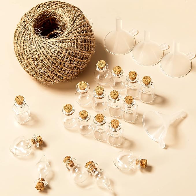 Geiserailie 50 Pieces Small Tiny Glass Spell Jars Bottle - Image 5
