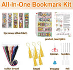 5pc Cat Bookshelf Stamping Cross Stitch Kit - Image 2