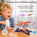DIY 2in1 Hydraulic Paper Airplanes & Darts Launcher Stem Toys - Image 2