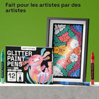 ARTISTRO 12 Glitter Paint Pens for Glass Marking, Rock Painting, Scrapbooking - Image 6