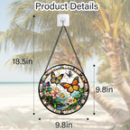 DASTOLL Stained Glass Window Hanging, Butterflies Flying in the Sky Suncatcher - Image 7