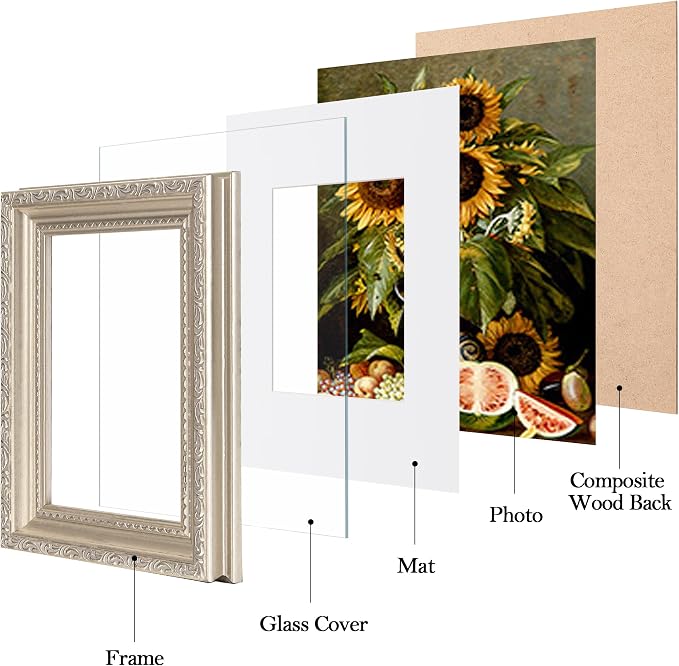 eletecpro 4x6 Vintage Picture Frame, Glass Cover, Horizontal or Vertical - Image 2