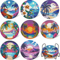 EWJRNSF 8 PCS Beach Diamond Art Coasters DIY Kit by EWJRNSFDiamondPainting