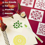 Marspark 66 Pcs Small Stencils for Crafts Reusable 3 Inch Stencils for Painting - Image 4