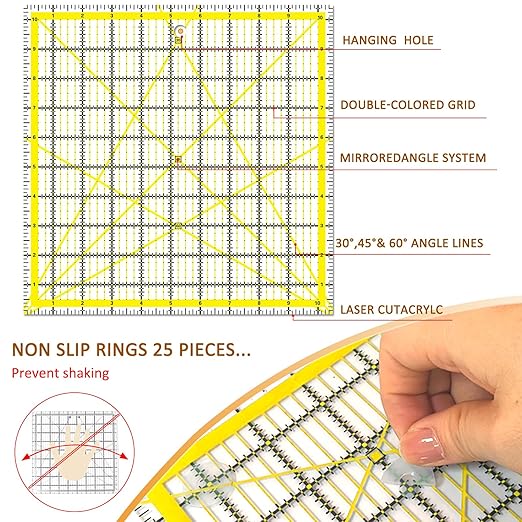 Quilting Rulers, Sewing Rulers, 4 Piece Quilting Square Templates, Acrylic - Image 6