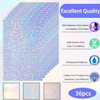 Clabby 36 Sheets Holographic Sticker Paper A4 Vinyl Holographic Laminate Sheets - Image 3