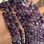 MJDCB Natural Dreamy Amethyst Beads Round Stone Beads DIY Loose Beads - Image 8