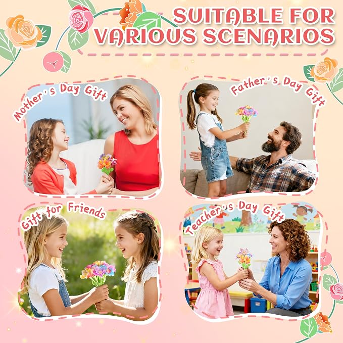 Kufanda DIY Fabric Flower Bouquets Toys Accessories Can Make 36 Flowers - Image 6