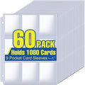 1080 Pockets Card Sleeves Binder Sheets, 9 Pocket Card Sleeves by Zenowick