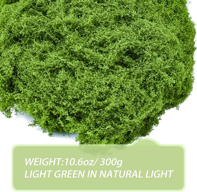 Fake Green Moss for Crafts 10.6 Oz Decorative Artificial Moss for Crafts - Image 5