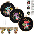 Nuberlic 3 Pack Embroidery Kit for Beginners, Mushroom Cross Stitch Kit | by Nuberlic