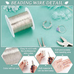 BENECREAT 28 Gauge 164 Yards Tarnish Resistant Silver Wire Jewelry Beading Wire - Image 4