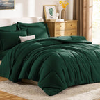 CozyLux King Size Comforter Set Emerald Green - Image 9