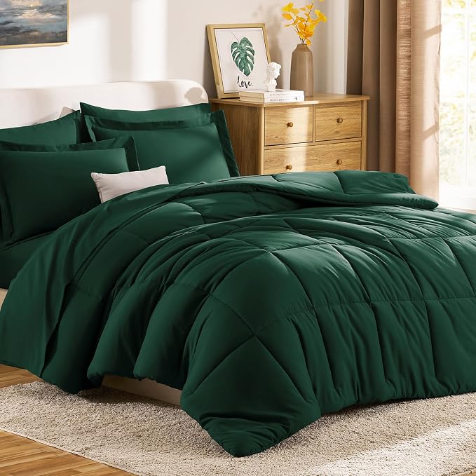 CozyLux Twin XL Comforter Set Emerald Green - Image 9