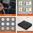 Coin Collection Book Holder for Collectors, 520 Pockets Fireproof Coins - Image 4