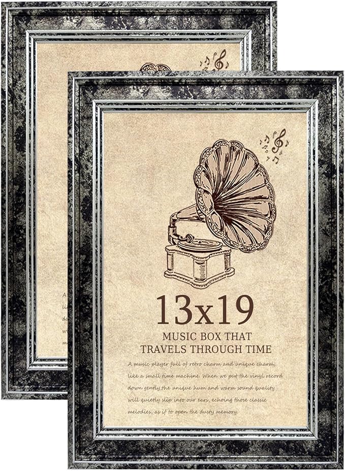 13x19 Picture Frame with Real Glass set of 2-Vintage Frames by TKYGU