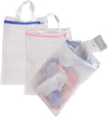 3 Pack Hanging Mesh Laundry Bags with S Metal Hooks,10x12 Inch Hanging Socks Laundry Bags, for Washing Machine