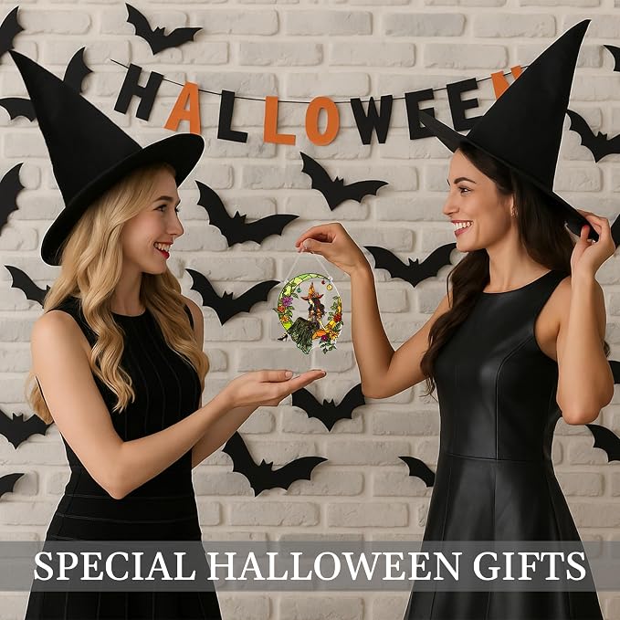 Halloween Faux Stained Glass Ghost Ornaments Acrylic, Halloween Decor Cute - Image 2